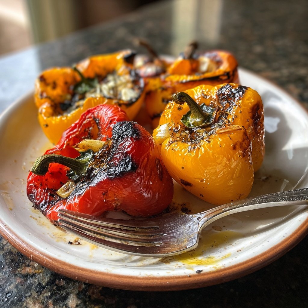 Gegrillte Paprika Mit Knoblauch