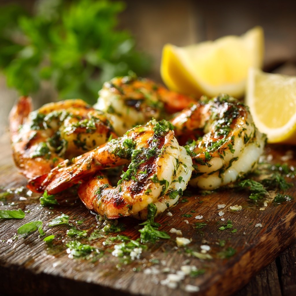 Gegrillte Garnelen Mit Kräuteröl