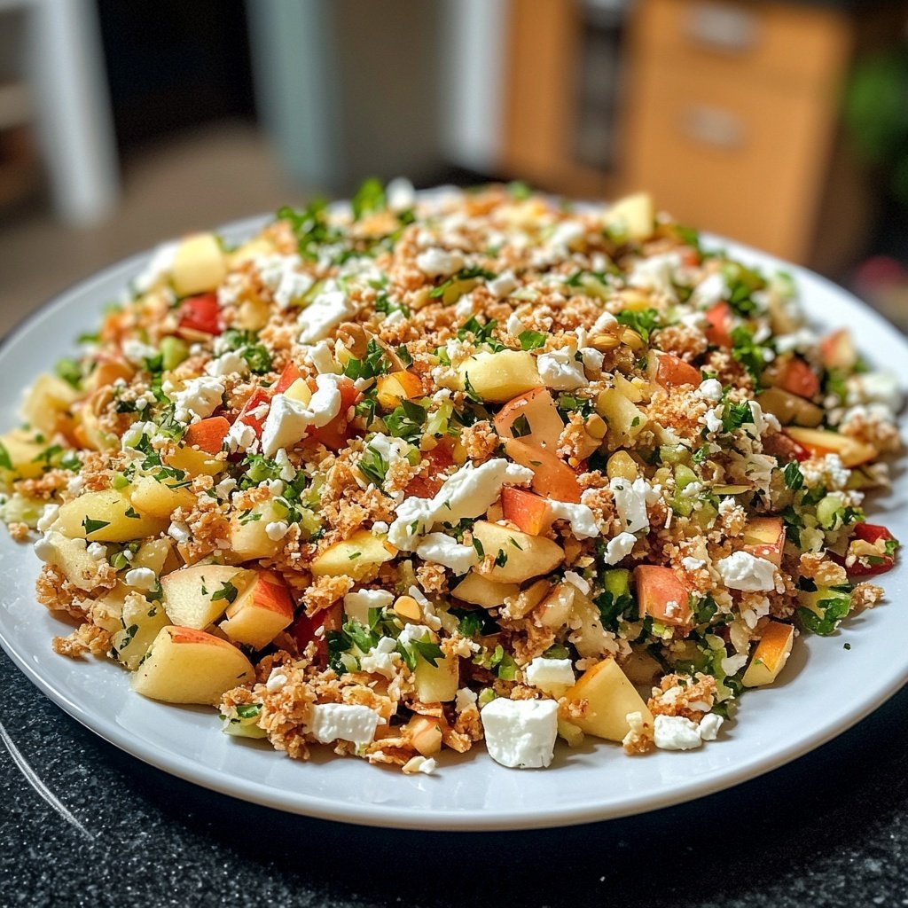 Brokkoli-Salat mit Äpfeln, Nüssen & Feta – Knackig & frisch