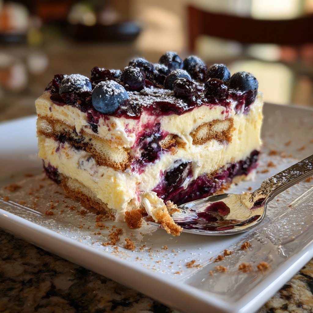 Blaubeer-Tiramisu ohne Alkohol